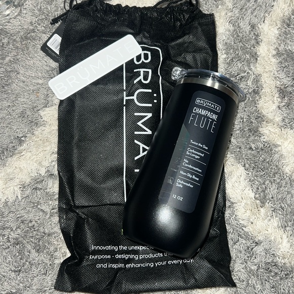 NEW! Brumate Champagne Flute - 12oz Black - Picture 1 of 4